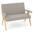 Loveseat Sofa with Armrests and Wooden Legs