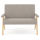 Loveseat Sofa with Armrests and Wooden Legs