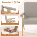 Loveseat Sofa with Armrests and Wooden Legs