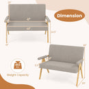 Loveseat Sofa with Armrests and Wooden Legs