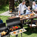 Low Smoke Outdoor BBQ Grill Steel Barbecue Cooker with Firebox