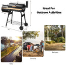 Low Smoke Outdoor BBQ Grill Steel Barbecue Cooker with Firebox