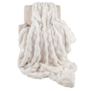 Luxury Fuzzy Plush Rabbit Fur Bubble Blanket for Armchair