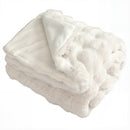 Luxury Fuzzy Plush Rabbit Fur Bubble Blanket for Armchair