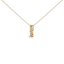 14K Yellow Gold Bezel Set 1/7 Cttw Diamond Vertical Bar Pendant Necklace