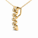 14K Yellow Gold Bezel Set 1/7 Cttw Diamond Vertical Bar Pendant Necklace