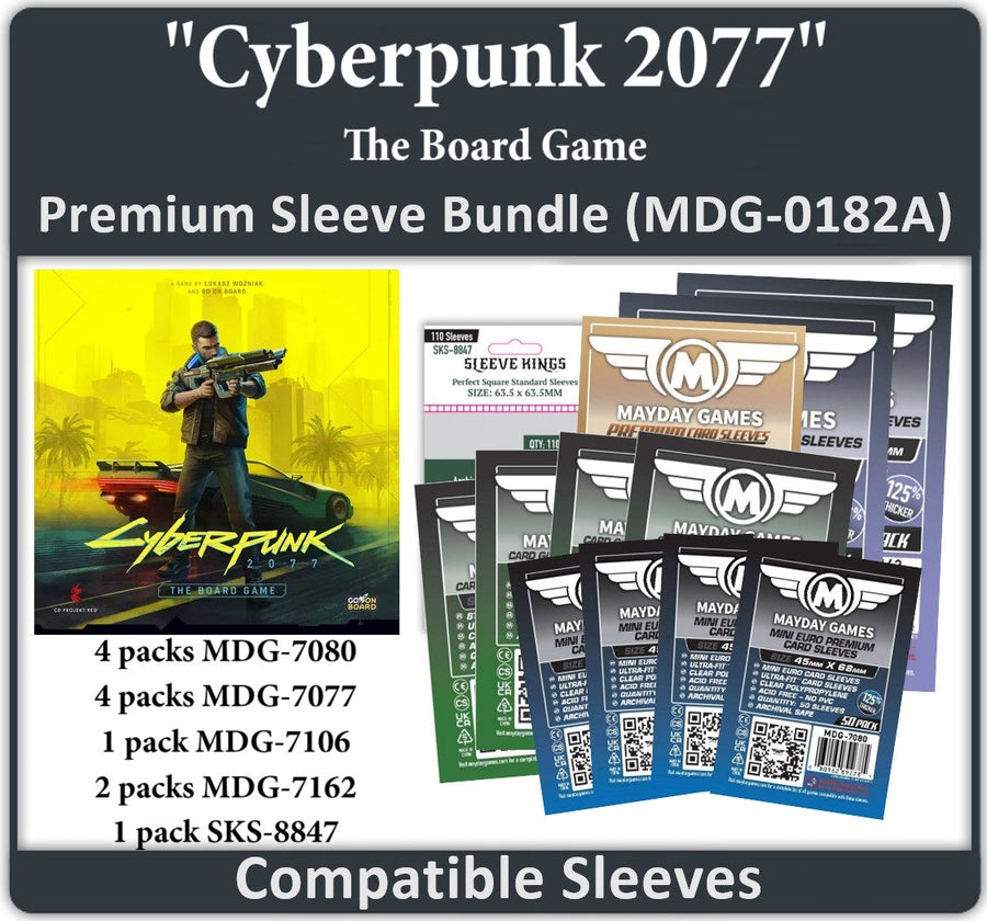 card sleeve board game Cyberpunk 2077- The Board Game Compatible Card Sleeve Bundle