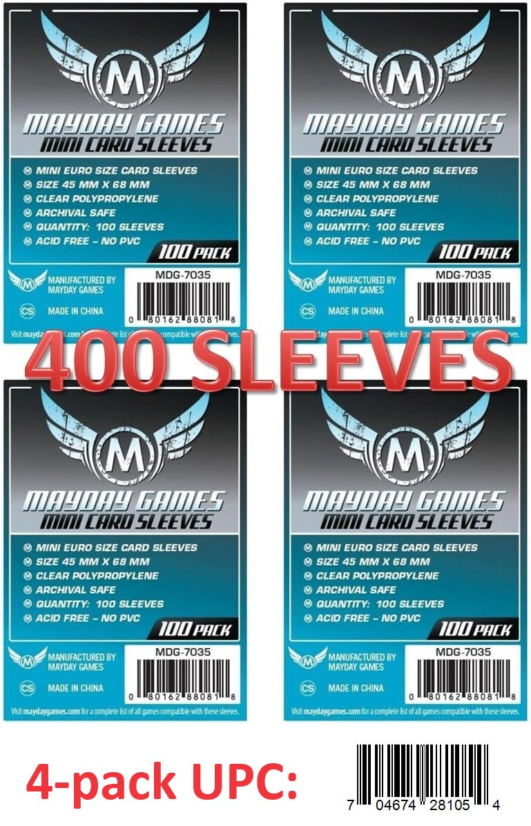 Mini Euro Card Sleeves (45x68mm) 4 Pack Bundle, 400 Sleeves, 40 Micron – Ralphie's Funhouse
