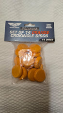 14 Crokinole Discs + 1 Peg in our Premium Version 10 Colors to Choose From!