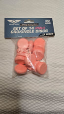 14 Crokinole Discs + 1 Peg in our Premium Version 10 Colors to Choose From!