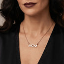 MOM Nameplate Necklace | Mom Gift Gold Tone Jewelry | 18" Long