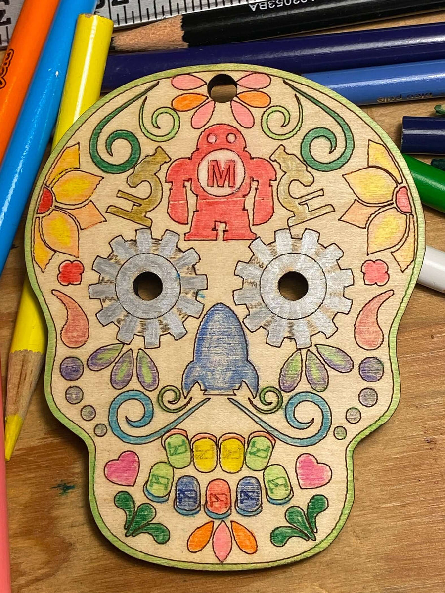 LED Wooden Maker Sugar Skull Kit