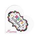 Personalized Happy Birthday Heart Acrylic Ornament | Custom Name Gift | 5.9 inch