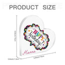Personalized Happy Birthday Heart Acrylic Ornament | Custom Name Gift | 5.9 inch