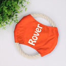 Personalized Name Cotton Rope Flying Disc Dog Toy, Gift for Dog - Blue, Red, Yellow or Orange