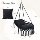 Macrame Swing Chair Hammock Chair with 2 Removable Cushions