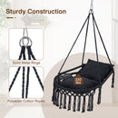 Macrame Swing Chair Hammock Chair with 2 Removable Cushions
