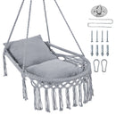 Macrame Swing Chair Hammock Chair with 2 Removable Cushions