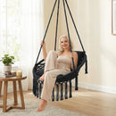 Macrame Swing Chair Hammock Chair with 2 Removable Cushions