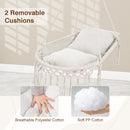Macrame Swing Chair Hammock Chair with 2 Removable Cushions