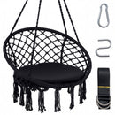 Macrame Swing Chair Hammock Chair with Round Seat Cushion