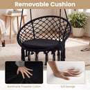 Macrame Swing Chair Hammock Chair with Round Seat Cushion