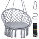 Macrame Swing Chair Hammock Chair with Round Seat Cushion