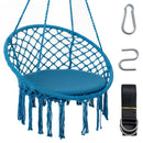 Macrame Swing Chair Hammock Chair with Round Seat Cushion