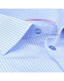 Made in Italy Dress Shirts// Lt Blue check - contemporary fit- Final Sale