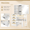 Makeup Vanity Desk with Mirror and Charging Station-White