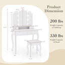 Makeup Vanity Table Set with Lighted Mirror and Drawers