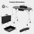 Foldable Manicure Table with Drawer and Wrist Cushion