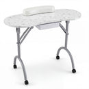 Foldable Manicure Table with Drawer and Wrist Cushion
