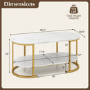Marble Coffee Table with Open Storage Shelf