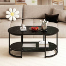 Marble Coffee Table with Open Storage Shelf