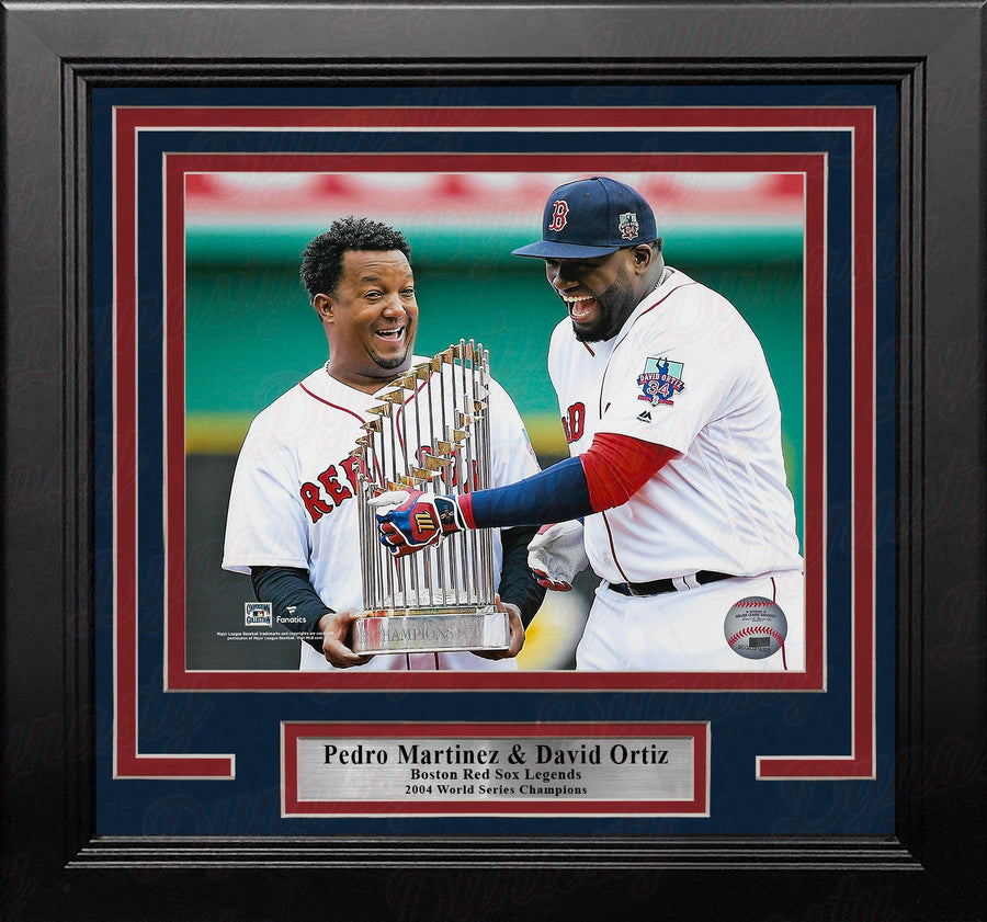 Pedro Martinez & David Ortiz World Series Trophy Boston Red Sox 8