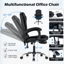 Massage Office Chair with Footrest & Reclining Backrest