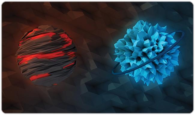Red Orb Blue Orb Playmat