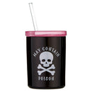 May Contain Poison Glass Double Old Fashioned with Lid and Straw | Halloween Spooky Tumbler