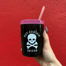 May Contain Poison Glass Double Old Fashioned with Lid and Straw | Halloween Spooky Tumbler