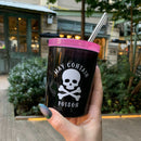 May Contain Poison Glass Double Old Fashioned with Lid and Straw | Halloween Spooky Tumbler