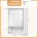 Medicine Cabinet with Mirror and 3 Color LED Lights Recessed or Wall Mounted