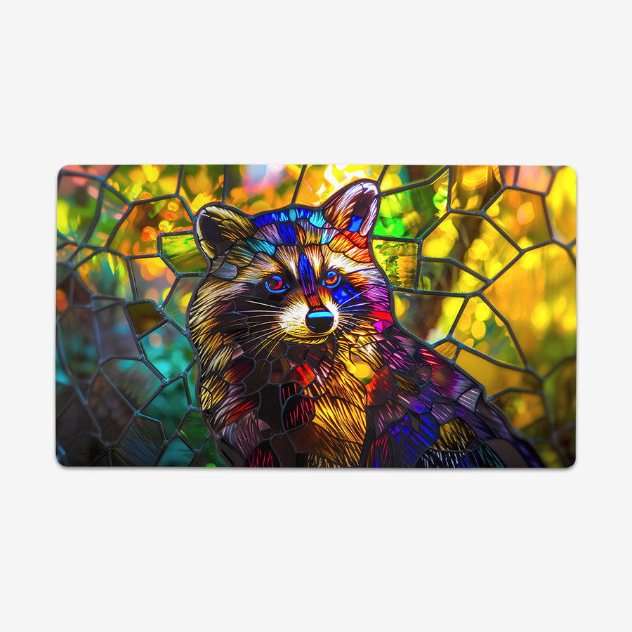 Rainbow Raccoon Stained Glass Playmat