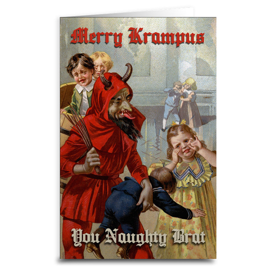 Merry Krampus You Naughty Brat Greeting Card