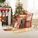 Metal Christmas Santa Sleigh Basket 2-Tier Xmas Santa's Gift Storage Sleigh