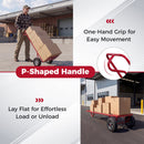 Metal Hand Truck Heavy-Duty 600 LBS Moving Dolly Cart with P-Handle and 10inch Rubber Wheels