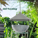 Metal Hanging Bird Feeder and Bath with Weatherproof Dome