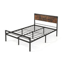Platform Full/Queen Bed with Rustic Headboard and Footboard