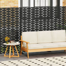 Metal Privacy Screen 72 x 48 Inch Freestanding Fence Panel Indoor Outdoor-Black