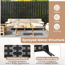 Metal Privacy Screen 72 x 48 Inch Freestanding Fence Panel Indoor Outdoor-Black